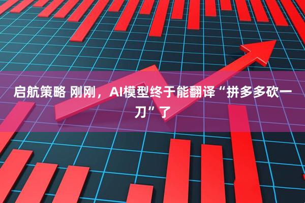 启航策略 刚刚，AI模型终于能翻译“拼多多砍一刀”了