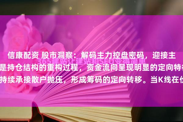 信康配资 股市洞察：解码主力控盘密码，迎接主升浪。主力建仓本质上是持仓结构的重构过程，资金流向呈现明显的定向特征——机构资金持续承接散户抛压，形成筹码的定向转移。当K线在价值洼地反复震荡时，量能透视仪显示...