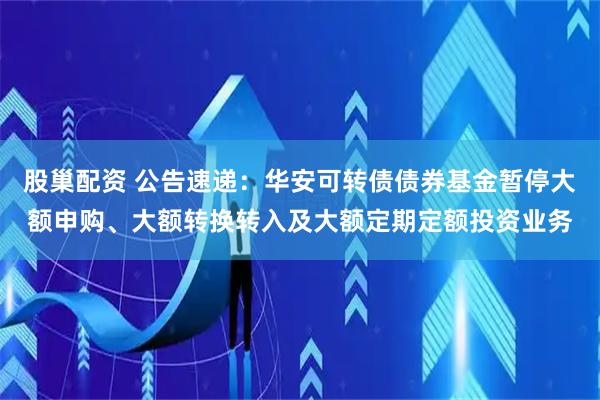股巢配资 公告速递:华安可转债债券基金暂停大额申购、大额转换转入及大额定期定额投资业务